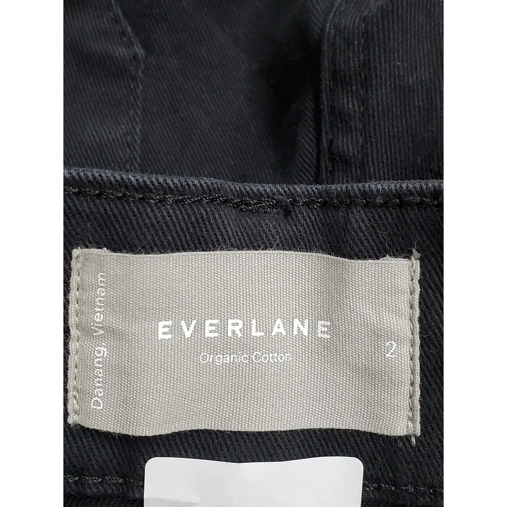 Everlane Women Pants 2 Black Twill Organic Cotton Taper Ankle 25
